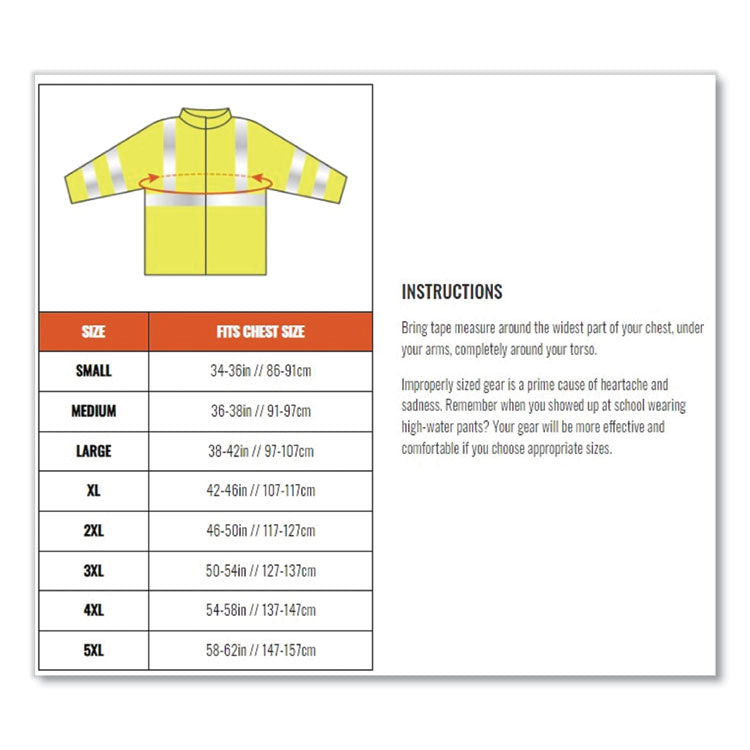 ergodyne® GloWear 8386 Class 3 Hi-Vis Outer Shell Jacket, Polyester, 4X-Large, Orange, Ships in 1-3 Business Days (EGO25468) Each