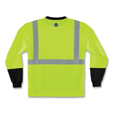ergodyne® GloWear 8291BK Type R Class 2 Black Front Long Sleeve T-Shirt, Polyester, 3X-Large, Lime, Ships in 1-3 Business Days (EGO22707) Each