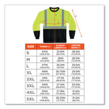 ergodyne® GloWear 8291BK Type R Class 2 Black Front Long Sleeve T-Shirt, Polyester, Small, Lime, Ships in 1-3 Business Days (EGO22702) Each