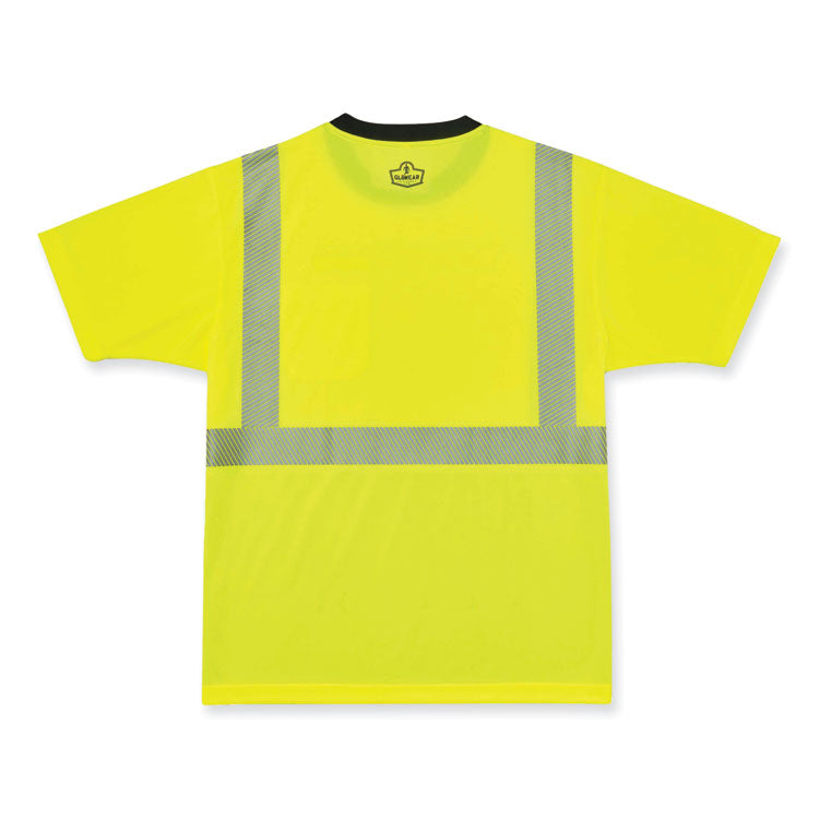 ergodyne® GloWear 8280BK Class 2 Performance T-Shirt with Black Bottom, Polyester, Large, Lime, Ships in 1-3 Business Days (EGO22534) Each