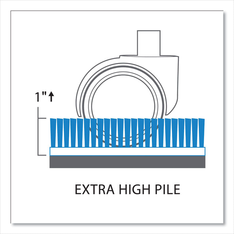 ES Robbins® EverLife Chair Mat for Extra High Pile Carpet with Lip, 46 x 60, Clear, Ships in 4-6 Business Days (ESR124381) Each