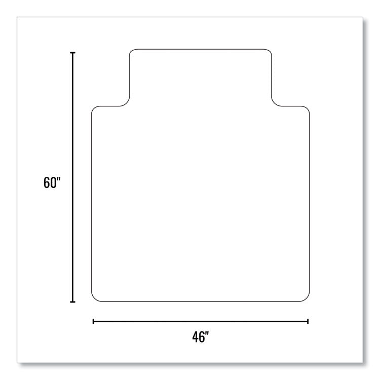 ES Robbins® EverLife Chair Mat for Extra High Pile Carpet with Lip, 46 x 60, Clear, Ships in 4-6 Business Days (ESR124381)