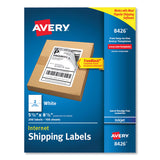 Avery® Shipping Labels with TrueBlock Technology, Inkjet Printers, 5.5 x 8.5, White, 2 Labels/Sheet, 100 Sheets/Pack, 2 Packs (AVE8426) Pack of 200