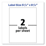 Avery® Shipping Labels with TrueBlock Technology, Inkjet Printers, 5.5 x 8.5, White, 2 Labels/Sheet, 100 Sheets/Pack, 2 Packs (AVE8426) Pack of 200