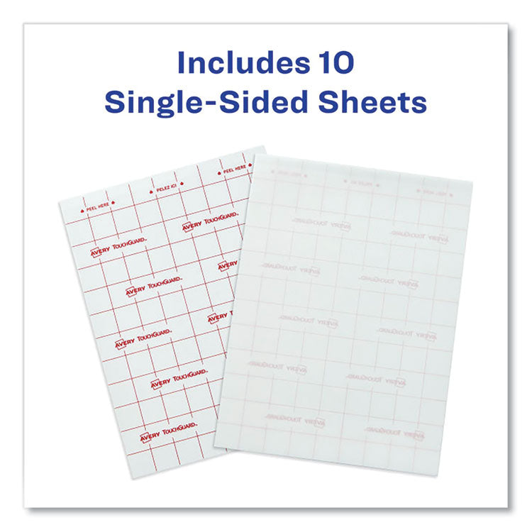 Avery® TouchGuard Protective Film Sheet, 9" x 12", Matte Clear, 10/Pack (AVE73606) Pack of 10