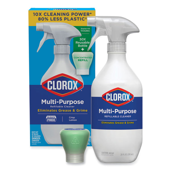 Clorox® Clorox Multipurpose Degreaser Cleaner Refillable Starter Kit, Crisp Lemon Scent (CLO60160)