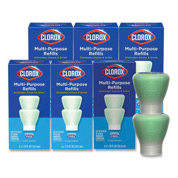 Clorox® Clorox Multipurpose Degreaser Cleaner Refill Pods, Crisp Lemon Scent, 2 Pods/Box, 8 Boxes/Carton (CLO60161)