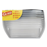 Glad® Home Collection Food Storage Containers with Lids, Medium Square, 25 oz, Clear/Metallic, Plastic, 5/Pack (CLOXZA60795)