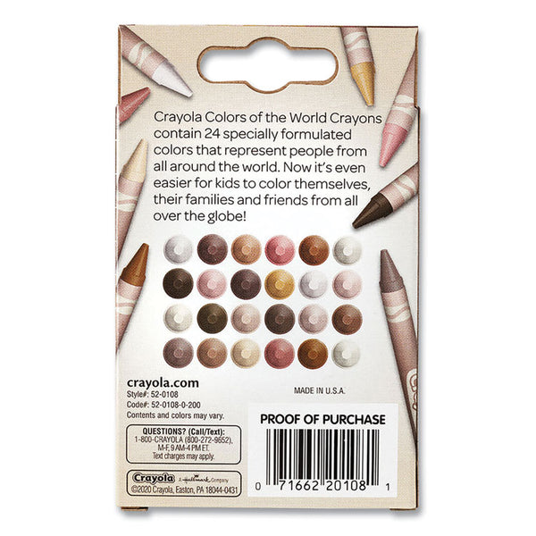 Crayola® Colors of the World Crayons, Assorted, 24/Pack (CYO520108) 1 Pack