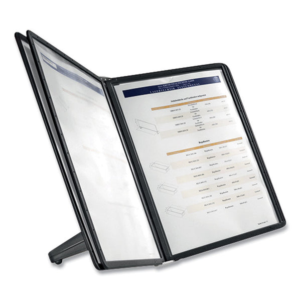 Durable® SHERPA SoHo Document Holder, 10 Panels, 13.5 x 3 x 10.38, Black Borders (DBL555001)
