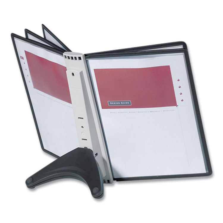 Durable® SHERPA SoHo Document Holder, 10 Panels, 13.5 x 3 x 10.38, Black Borders (DBL555001)