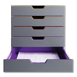 Durable® VARICOLOR Stackable Plastic Drawer Box, 5 Drawers, Letter to Folio Size Files, 11.5" x 14" x 11", Gray (DBL760527) Each