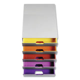 Durable® VARICOLOR Stackable Plastic Drawer Box, 5 Drawers, Letter to Folio Size Files, 11.5" x 14" x 11", Gray (DBL760527) Each