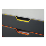 Durable® VARICOLOR Stackable Plastic Drawer Box, 5 Drawers, Letter to Folio Size Files, 11.5" x 14" x 11", Gray (DBL760527) Each