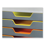 Durable® VARICOLOR Stackable Plastic Drawer Box, 10 Drawers, Letter to Folio Size Files, 11.5" x 14" x 11", Gray (DBL761027) Each