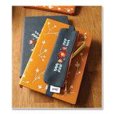 Denik Evelynn Zipper Vegan Suede Notebook Pouch, 2 x 6.5, Blue with Embroidered Flower (DNKNBPOUCH550) Each