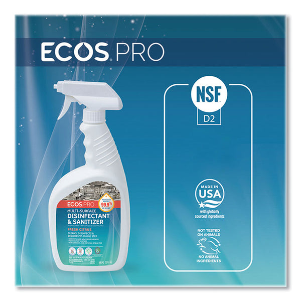 ECOS® PRO Multi-Purpose Disinfectant & Sanitizer, Fresh Citrus Scent, 32 oz Spray Bottle (EOPPL963506)
