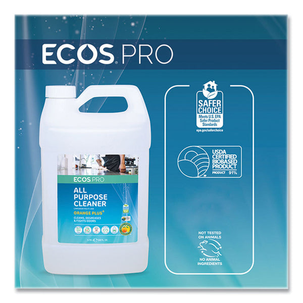 ECOS® PRO Orange Plus All Purpose Cleaner and Degreaser, Citrus Scent, 1 gal Bottle (EOPPL970604)