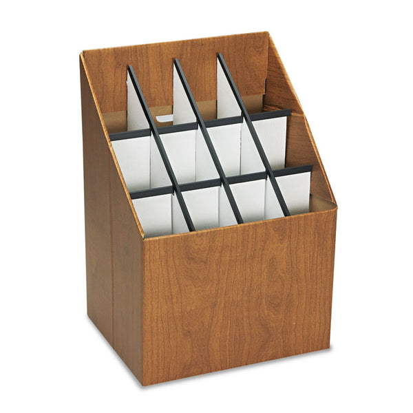 Safco® Corrugated Roll Files, 12 Compartments, 15w x 12d x 22h, Woodgrain (SAF3079)
