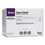 Sani Professional® Super Sani-Cloth Individually Wrapped Germicidal Disposable Wipes, Large, 1-Ply, 5 x 8, Unscented, White, 50/Pack (PDIH04082)