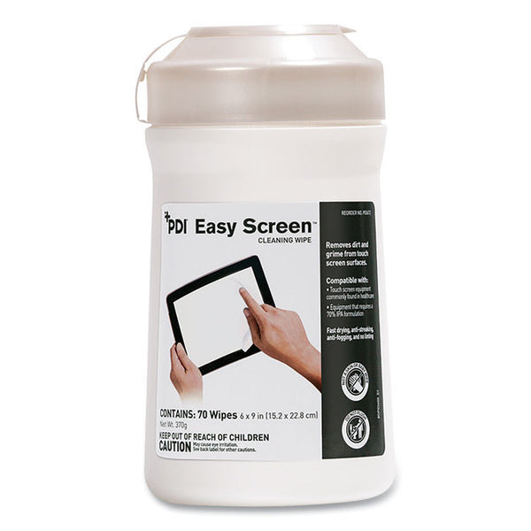 Sani Professional® PDI Easy Screen Cleaning Wipes, 1-Ply, 9 x 6, Unscented, White, 70/Pack (PDIP03672)