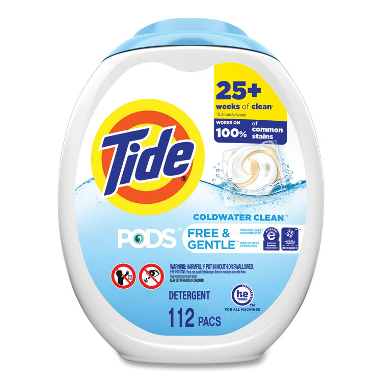 Tide® PODS, Free & Gentle, Unscented, 112 Pods/Pack (PGC03229)