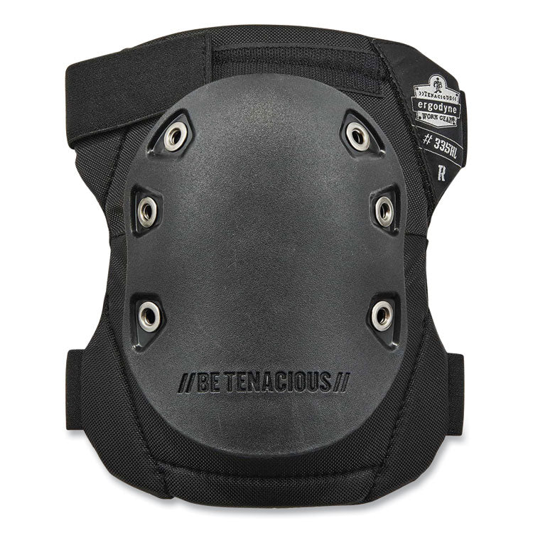 ergodyne® ProFlex 335HL Slip-Resistant Black Rubber Cap Knee Pads, Hook and Loop Closure, Pair, Ships in 1-3 Business Days (EGO18336) 1 Pair