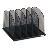 Safco® Onyx Mesh Desk Organizer with Upright Sections, 5 Sections, Letter to Legal Size Files, 12.5" x 11.25" x 8.25", Black (SAF3256BL) Each