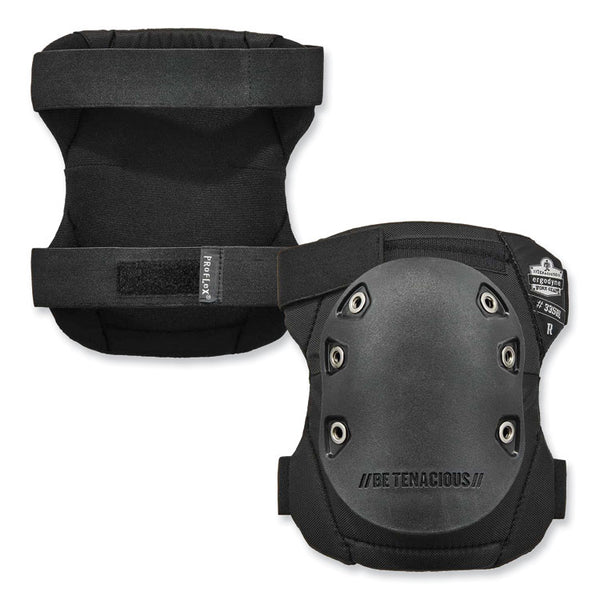 ergodyne® ProFlex 335HL Slip-Resistant Black Rubber Cap Knee Pads, Hook and Loop Closure, Pair, Ships in 1-3 Business Days (EGO18336) 1 Pair