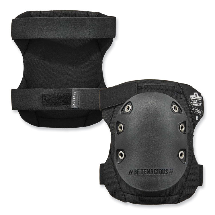 ergodyne® ProFlex 335HL Slip-Resistant Black Rubber Cap Knee Pads, Hook and Loop Closure, Pair, Ships in 1-3 Business Days (EGO18336) 1 Pair