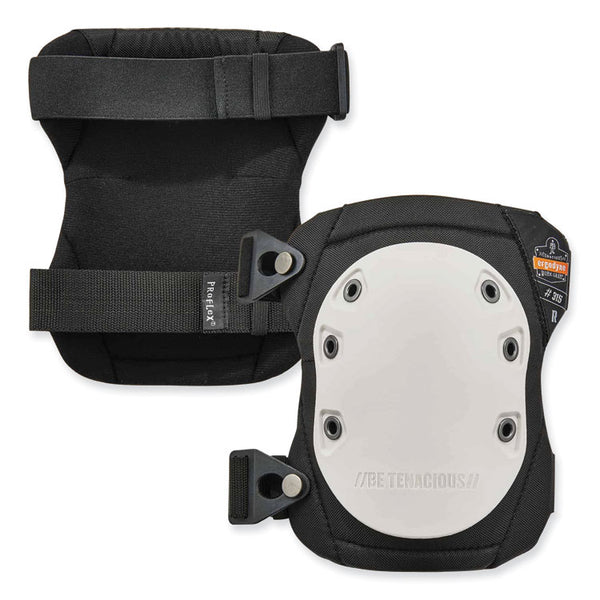 ergodyne® ProFlex 315 Abrasion-Resistant Knee Pads, Long Textured White Hard Cap, Buckle Closure, Pair, Ships in 1-3 Business Days (EGO18315) 1 Pair