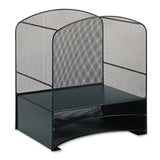 Safco® Onyx Mesh Desktop Hanging File With Two Horizontal Trays, 3 Sections, Letter Size, 10.75" Long, Black (SAF3260BL) Each