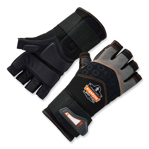 ergodyne® ProFlex 910 Half-Finger Impact Gloves + Wrist Support, Black, Small, Pair, Ships in 1-3 Business Days (EGO17712) 1 Pair