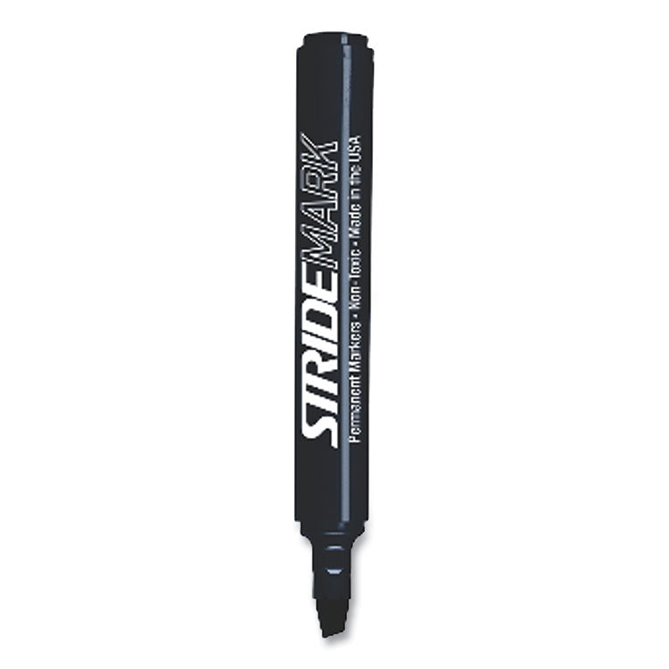 Stride StrideMark Tank Permanent Marker, Broad Chisel Tip, Black, 12/Pack (STW22001)