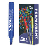 Stride StrideMark Tank Permanent Marker, Broad Chisel Tip, Blue, 12/Pack (STW22002) Box of 12