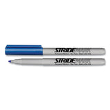 Stride StrideMark Permanent Marker, Fine Bullet Tip, Blue, 12/Pack (STW27002)