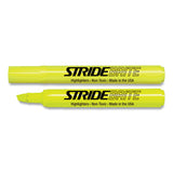 Stride StrideBrite Tank Highlighter, Fluorescent Yellow Ink, Chisel Tip, Yellow Barrel, 12/Box (STW42005)