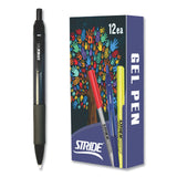 Stride StrideRio Gel Pen, Retractable, Medium 0.7 mm, Black Ink, Translucent Black Barrel, 12/Box (STW52001) Box of 12