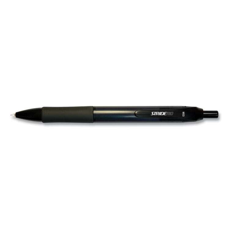 Stride StrideRio Gel Pen, Retractable, Medium 0.7 mm, Black Ink, Translucent Black Barrel, 12/Box (STW52001) Box of 12