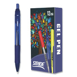 Stride StrideRio Gel Pen, Retractable, Medium 0.7 mm, Blue Ink, Translucent Blue Barrel, 12/Box (STW52002) Box of 12