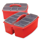 Storex Large Caddy with Sorting Cups, Red, 2/Carton (STX00981U02C) Case of 2