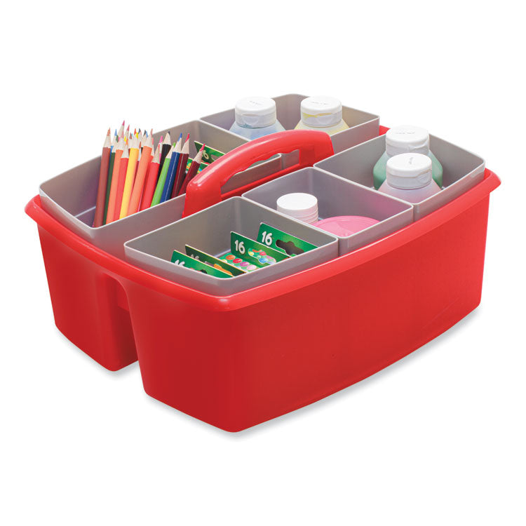 Storex Large Caddy with Sorting Cups, Red, 2/Carton (STX00981U02C) Case of 2