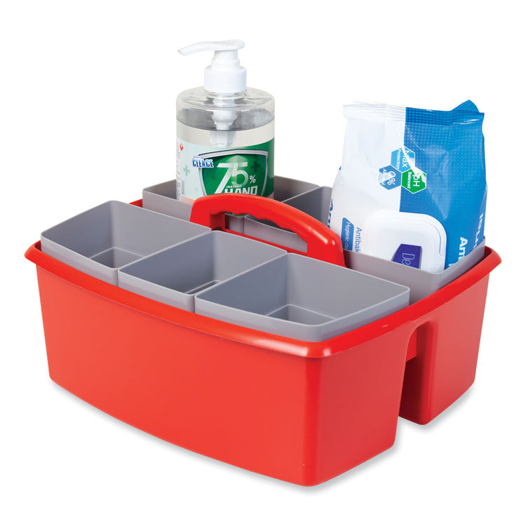 Storex Large Caddy with Sorting Cups, Red, 2/Carton (STX00981U02C) Case of 2