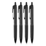 uniball® 207 Plus+ Gel Pen, Retractable, Medium 0.7 mm, Black Ink, Black Barrel, 4/Pack (UBC70460) Pack of 4