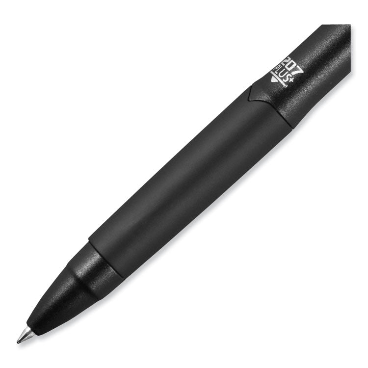 uniball® 207 Plus+ Gel Pen, Retractable, Medium 0.7 mm, Black Ink, Black Barrel, 4/Pack (UBC70460) Pack of 4