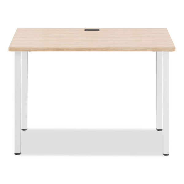 Union & Scale™ Essentials Writing Table-Desk, 42" x 23.82" x 29.53", Natural Wood/Silver (UOS60411CC)