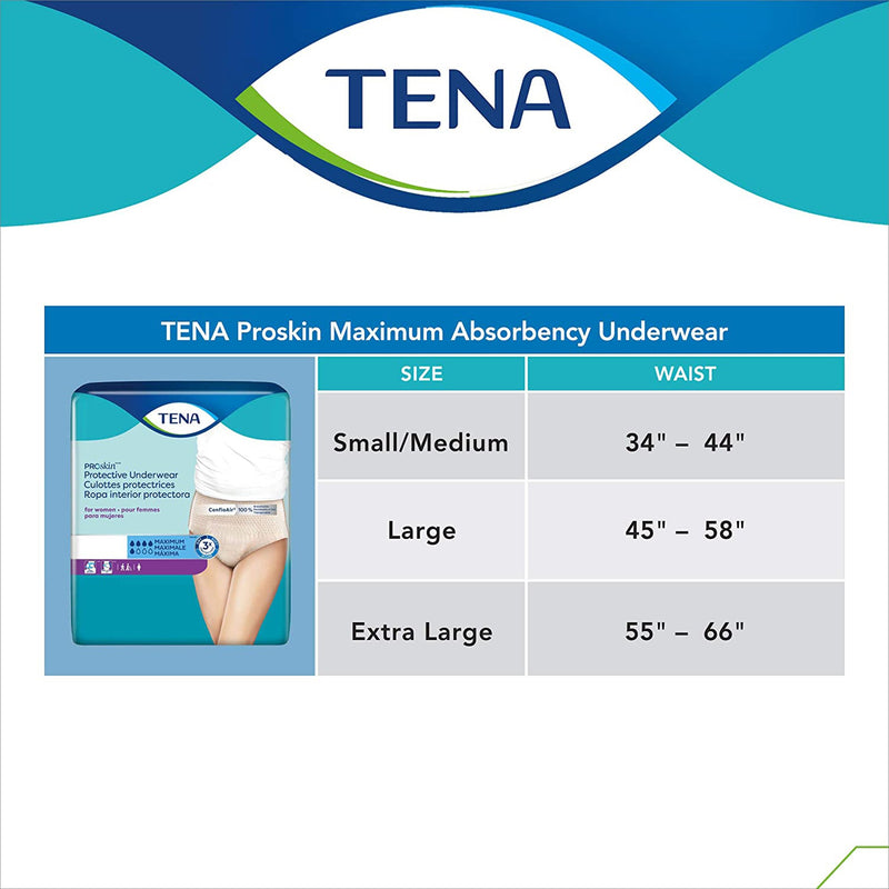 TENA® ProSkin™ Protective Female Adult Absorbent Underwear Pull On with Tear Away Seams X-Large Disposable Moderate Absorbency (1135409_BG) 14/BG