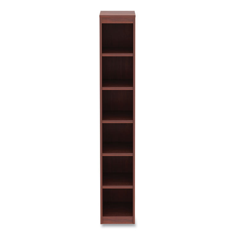 Alera® Alera Valencia Series Narrow Profile Bookcase, Six-Shelf, 11.81w x 11.81d x 71.73h, Medium Cherry (ALEVA67212MC)