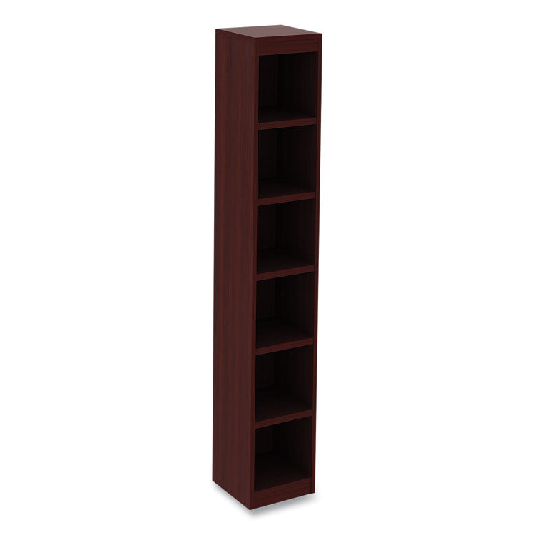 Alera® Alera Valencia Series Narrow Profile Bookcase, Six-Shelf, 11.81w x 11.81d x 71.73h, Mahogany (ALEVA67212MY)