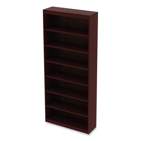 Alera® Alera Valencia Series Square Corner Bookcase, Seven-Shelf, 35.63w x 11.81d x 83.86h, Mahogany (ALEVA78436MY)